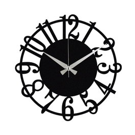 Wallity Enzoclock - S006 Reloj de pared decorativo de metal negro